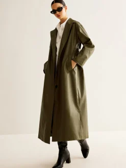 Hot Vintage Faux Leather Long Jacket Outerwear|Jackets