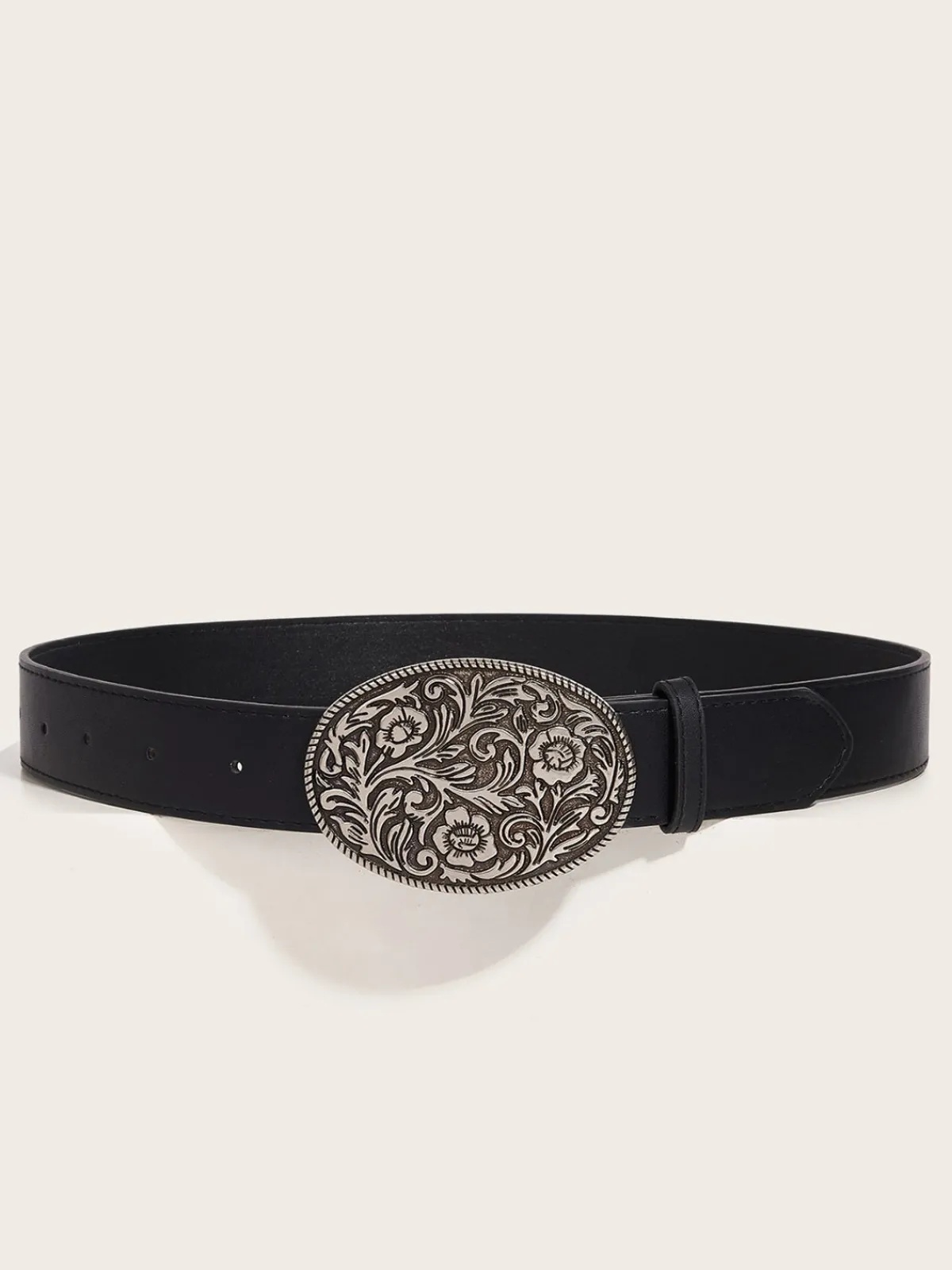 Discount Vintage Floral-Oval Buckle Belt Belts & Chain|Accessories
