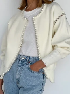 Online Vintage Pearl Edge Cardigan Cardigans|Sweaters & Cardigans