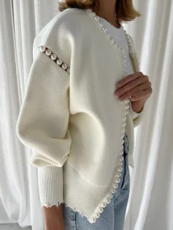 Online Vintage Pearl Edge Cardigan Cardigans|Sweaters & Cardigans
