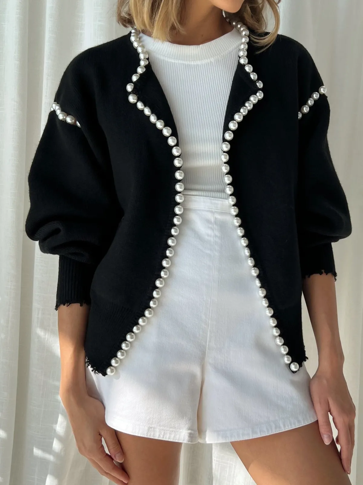 Online Vintage Pearl Edge Cardigan Cardigans|Sweaters & Cardigans