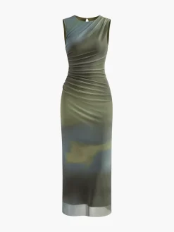 Clearance Vintage Pleated Tulle Dress Casual Dresses|Summer Dresses