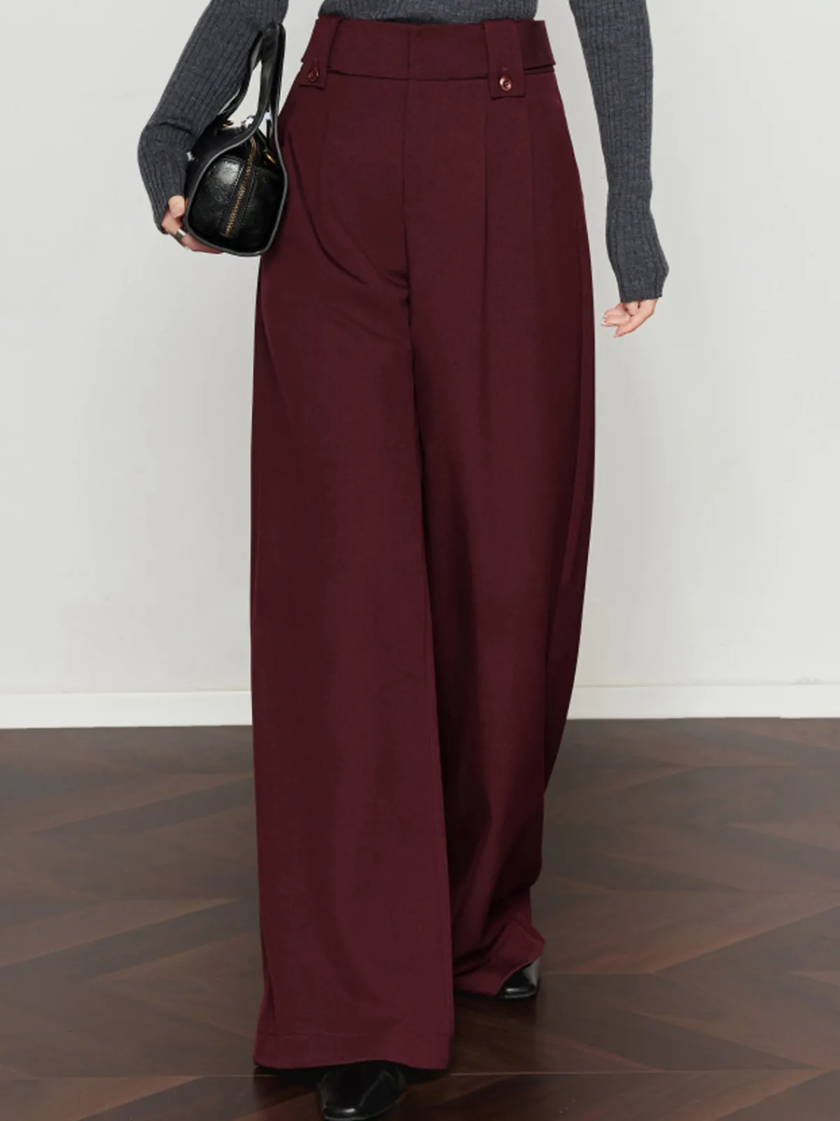 Best Vintage Pleated Wide-Leg Pants Pants|Bottoms