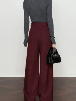 Best Vintage Pleated Wide-Leg Pants Pants|Bottoms