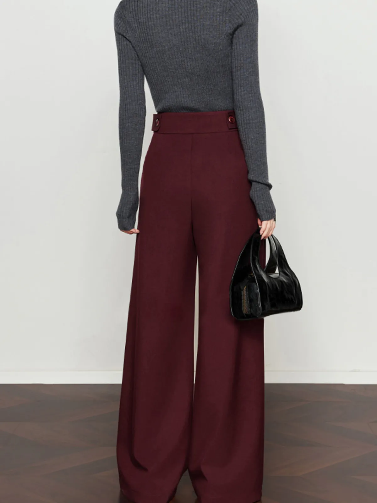 Best Vintage Pleated Wide-Leg Pants Pants|Bottoms