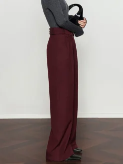 Best Vintage Pleated Wide-Leg Pants Pants|Bottoms