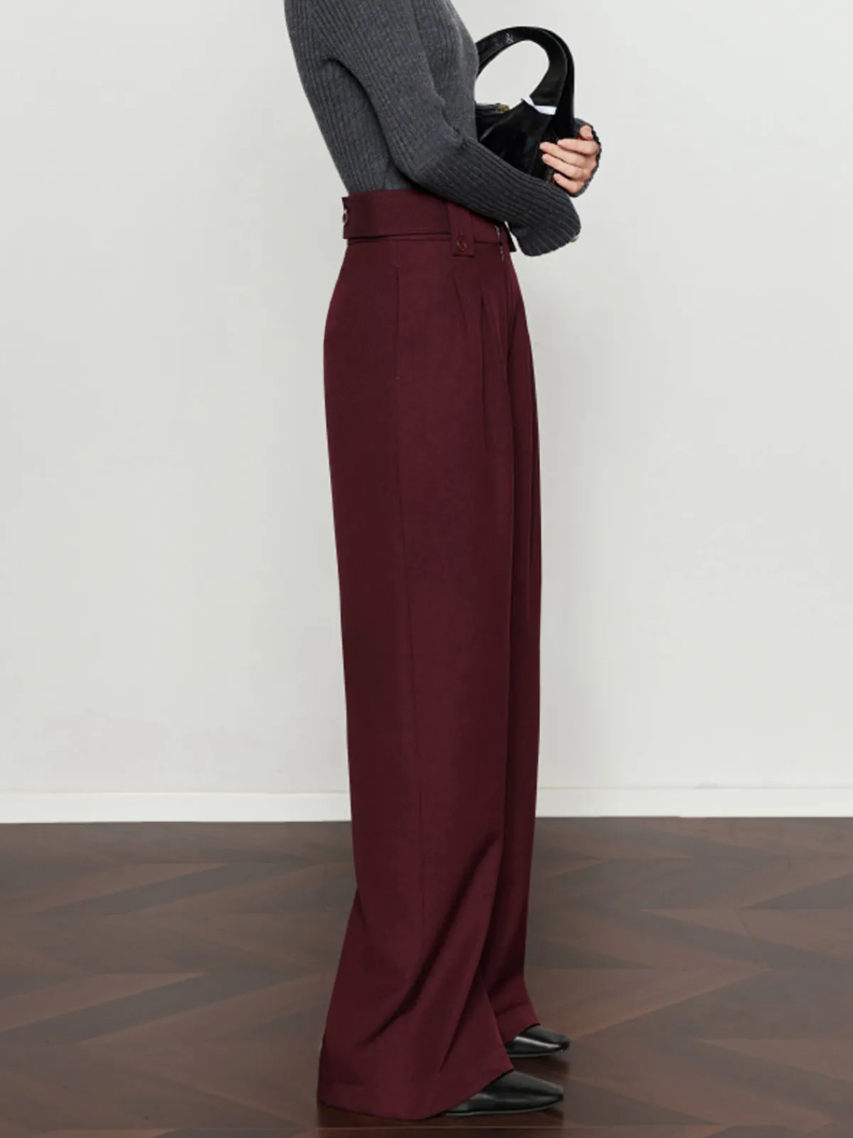 Best Vintage Pleated Wide-Leg Pants Pants|Bottoms