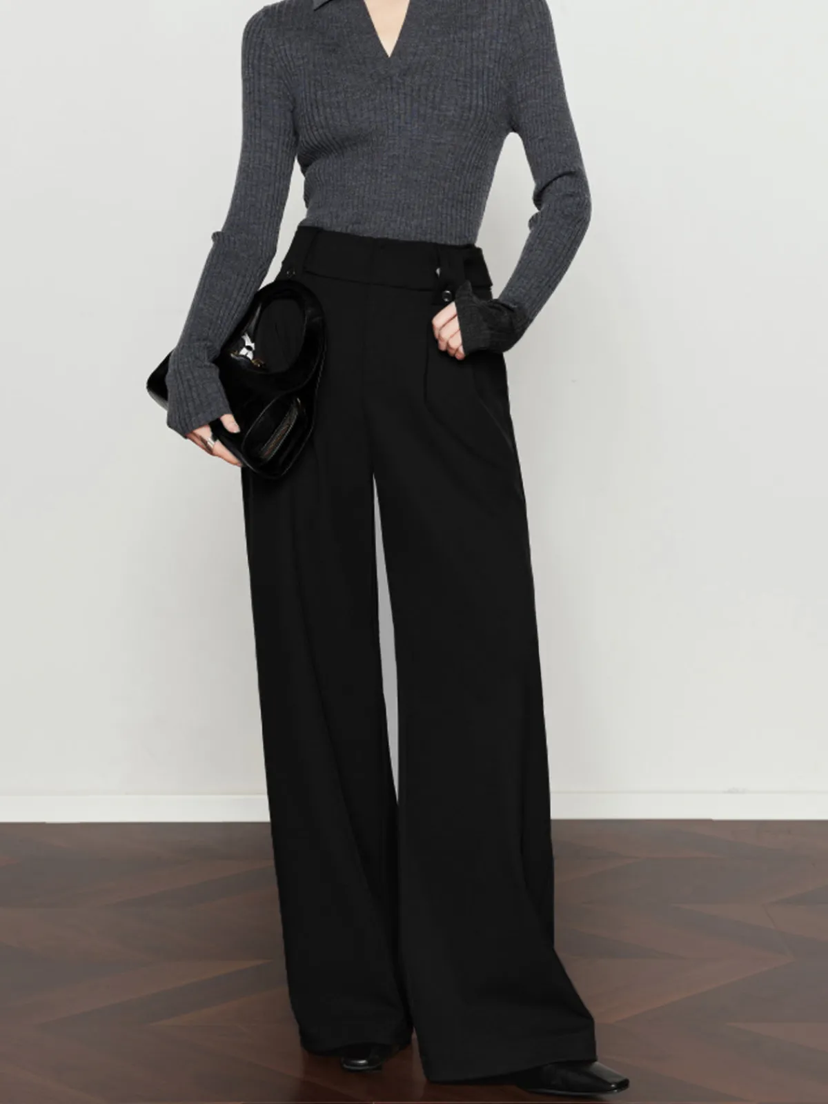 Best Vintage Pleated Wide-Leg Pants Pants|Bottoms