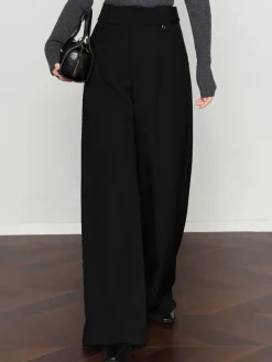 Best Vintage Pleated Wide-Leg Pants Pants|Bottoms