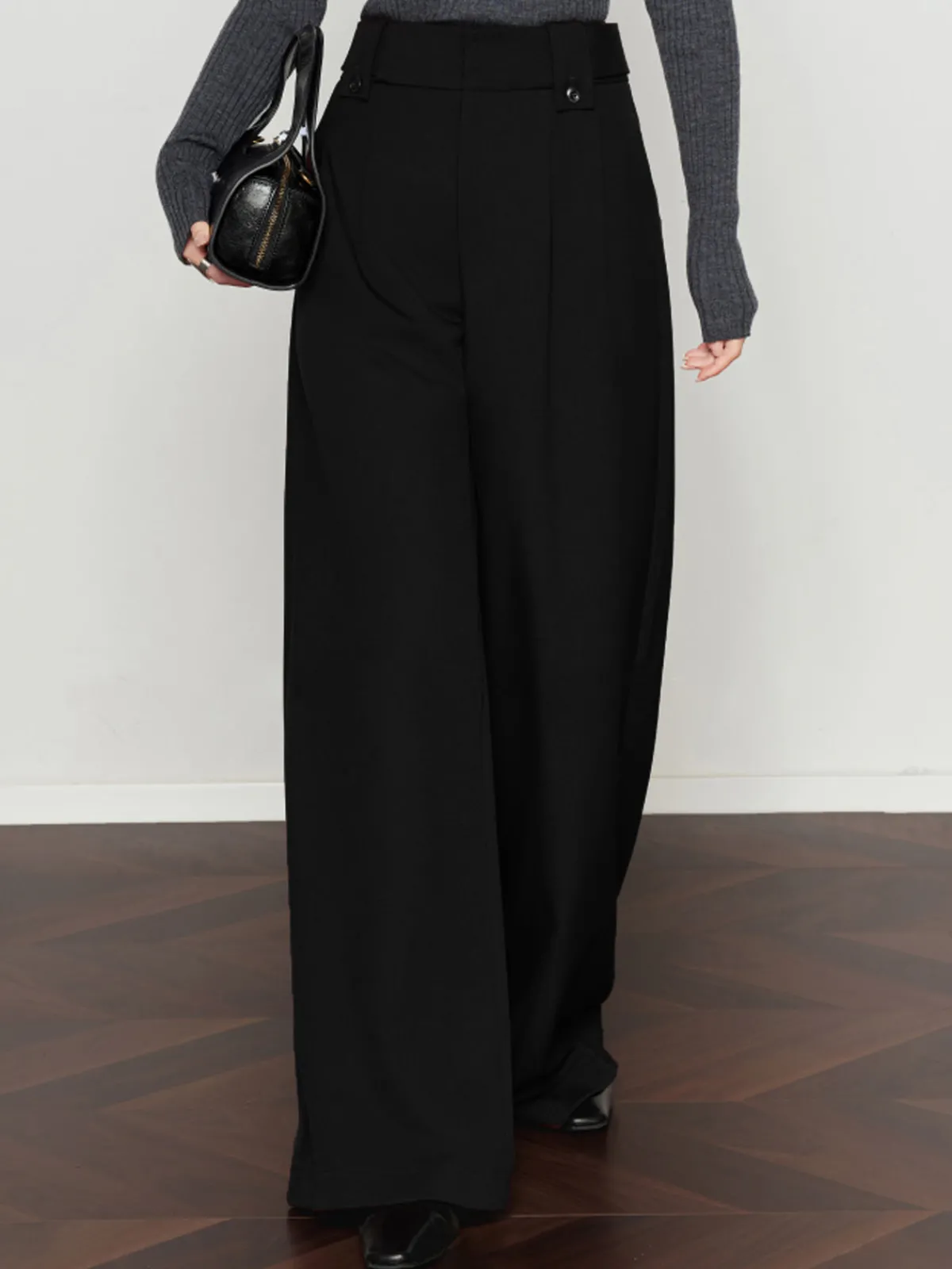 Best Vintage Pleated Wide-Leg Pants Pants|Bottoms