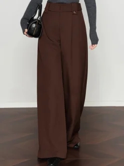 Best Vintage Pleated Wide-Leg Pants Pants|Bottoms