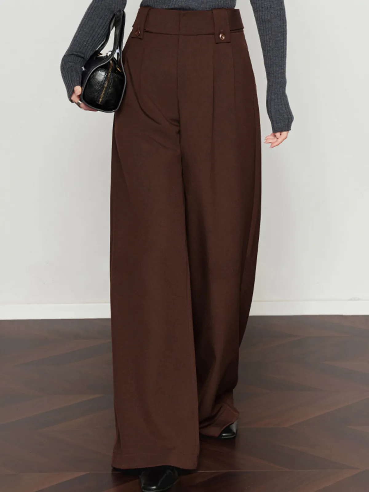 Best Vintage Pleated Wide-Leg Pants Pants|Bottoms