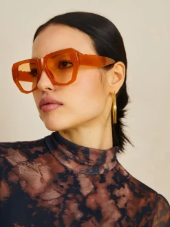Online Vintage Polygon Cat Eye Rivets Sunglasses Sunglasses|Accessories