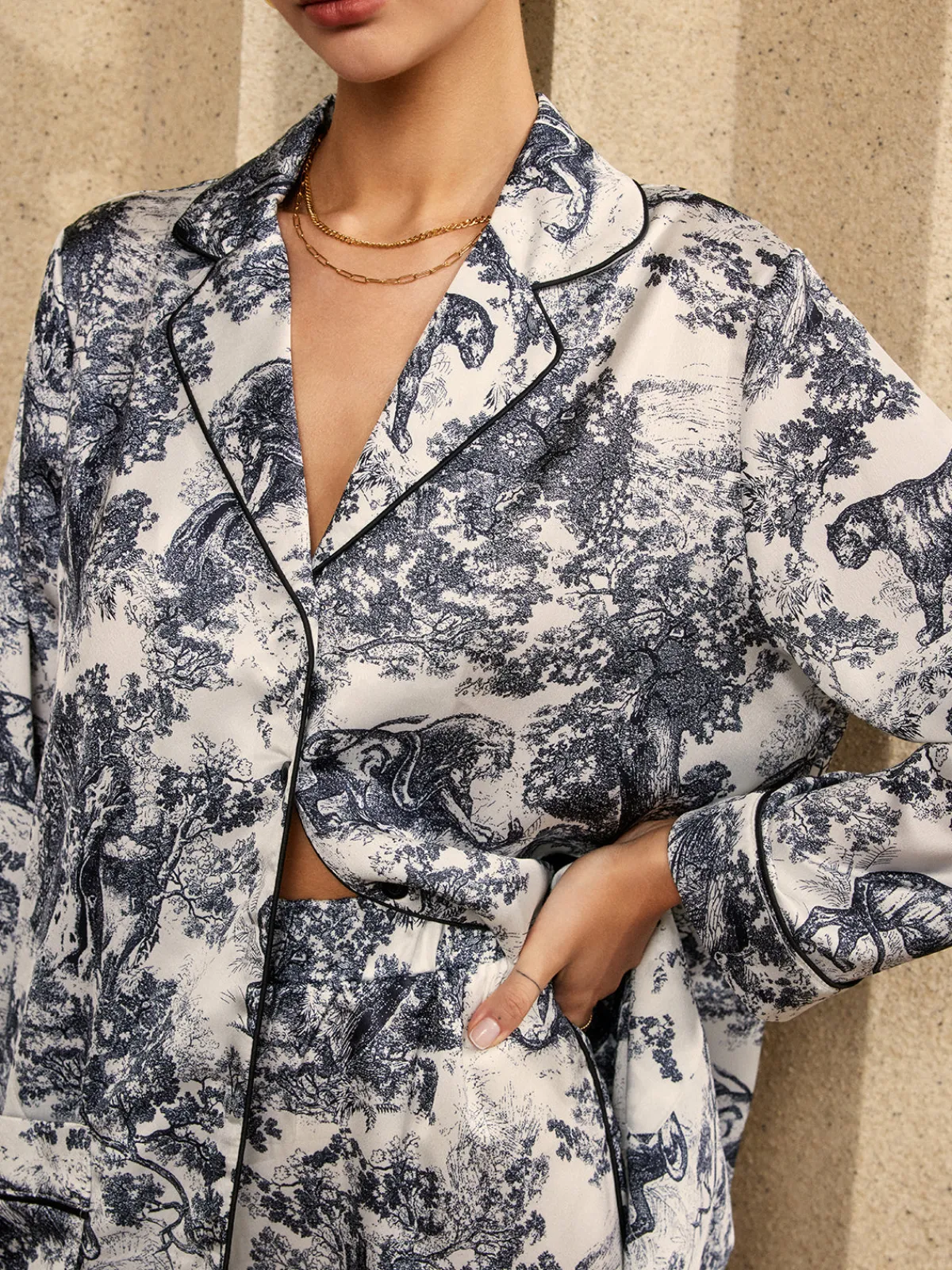 Best Vintage Printed Piping Pants Set Pants Sets