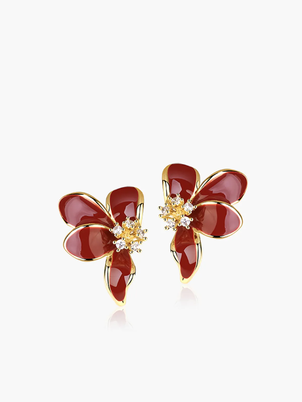 Online Vintage Rhinestone Floral Stud Earrings Earrings|Accessories