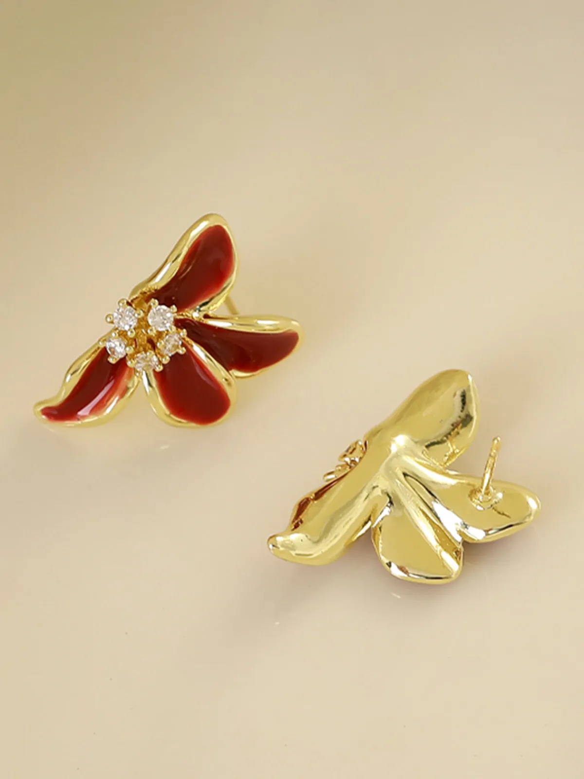 Online Vintage Rhinestone Floral Stud Earrings Earrings|Accessories