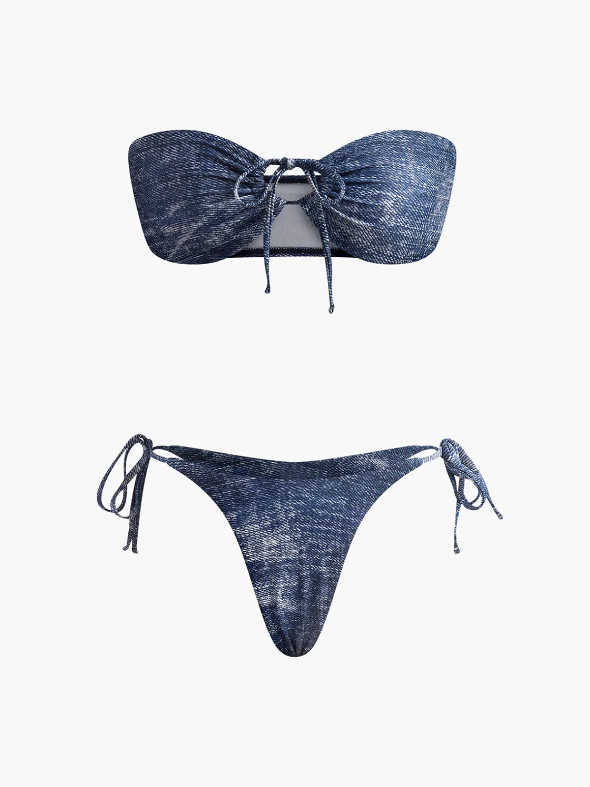 Hot Vintage Strapless Bikini Set Swimwear|Tops