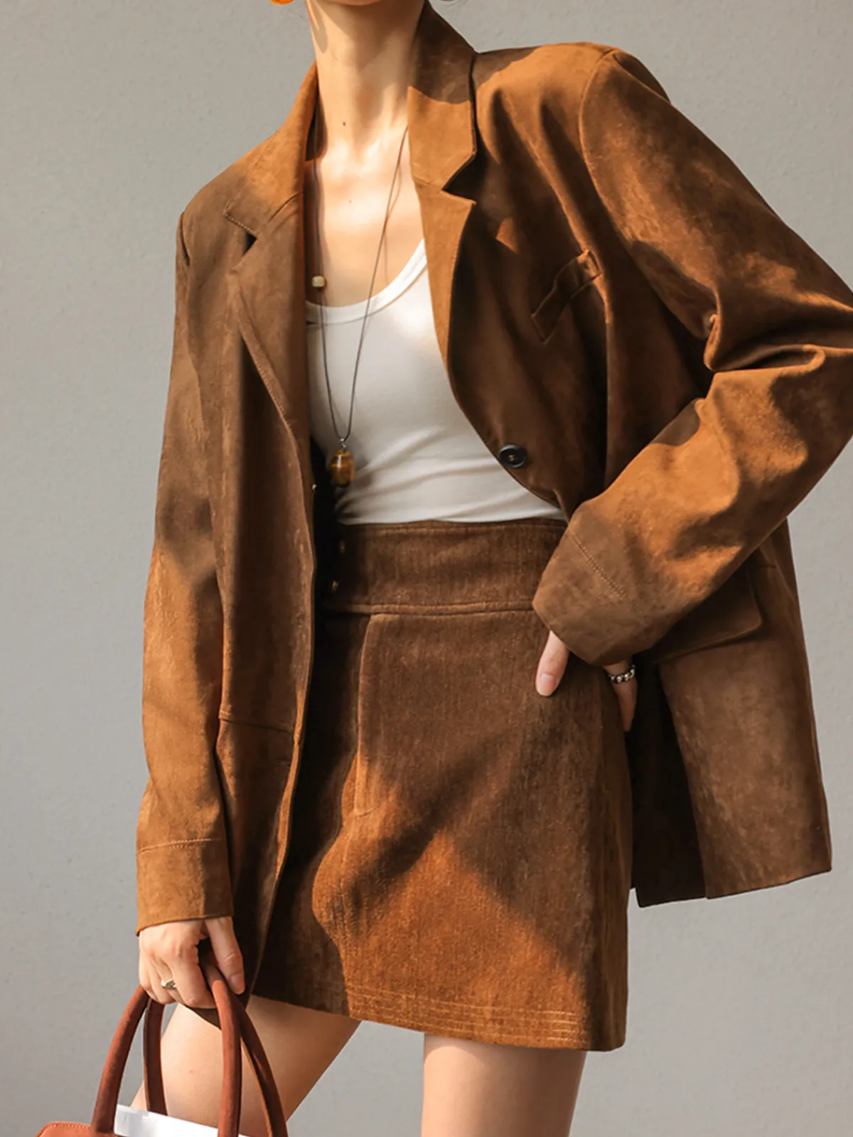 Discount Vintage Suede Blazer Outerwear|Blazers