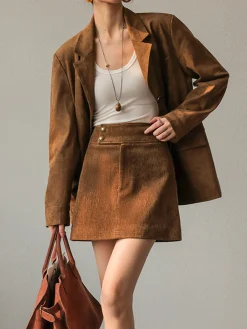 Discount Vintage Suede Blazer Outerwear|Blazers