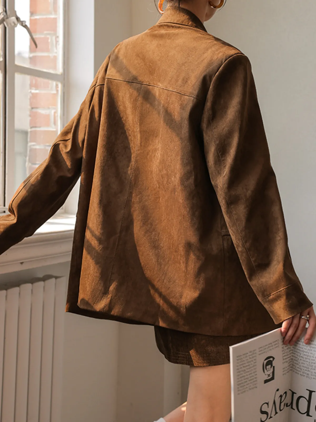 Discount Vintage Suede Blazer Outerwear|Blazers