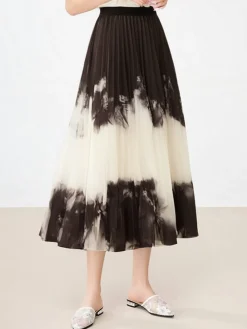 Outlet Vintage Tie Dye Pleated Skirt Skirts|Bottoms
