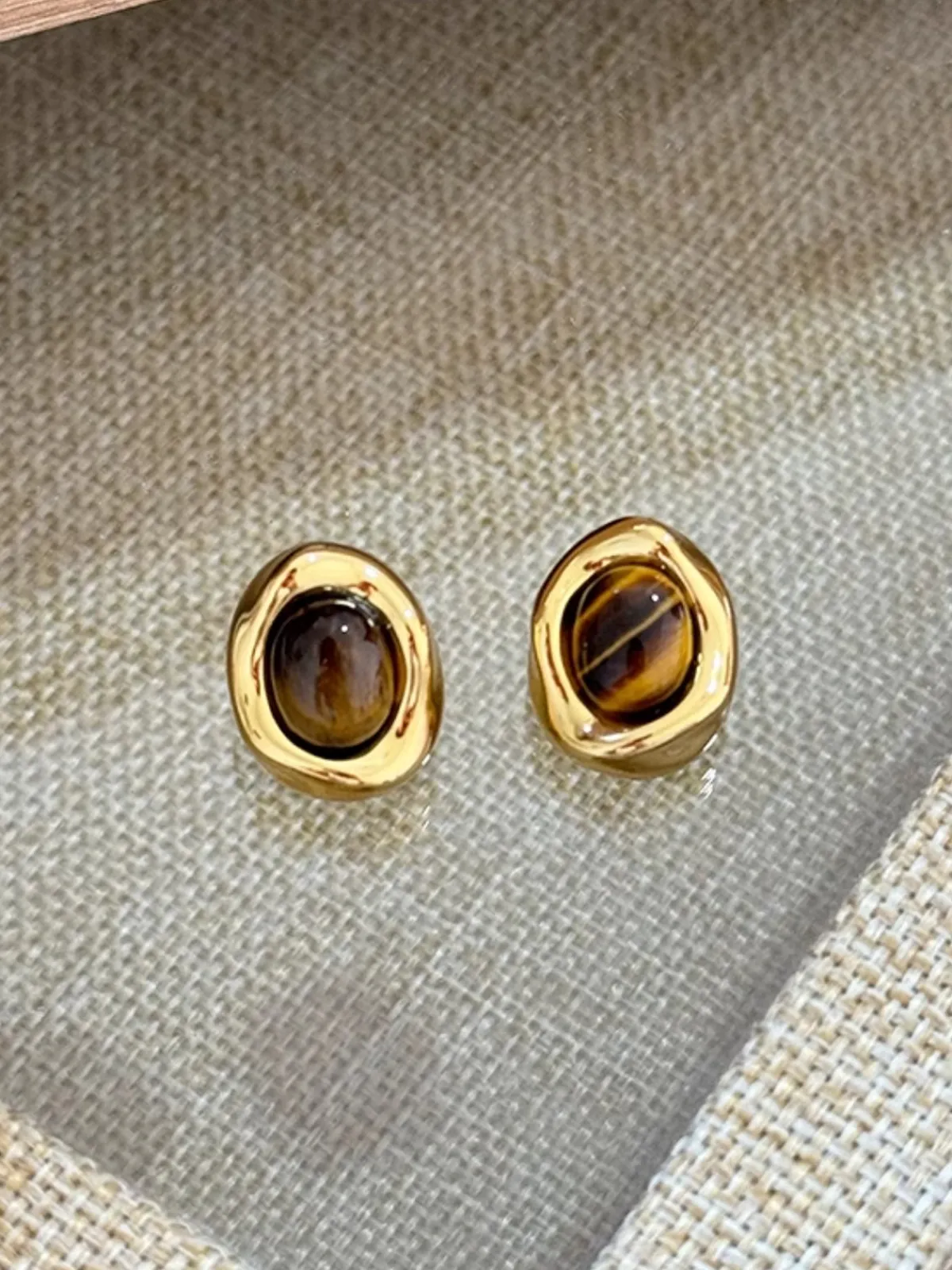 Clearance Vintage Tiger Eye Earrings Earrings|Accessories