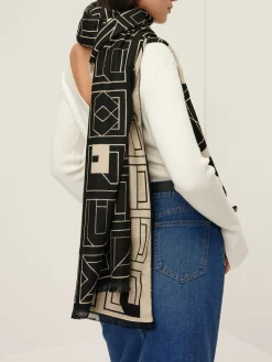 Discount Vintage Two Tone  Letters Scarf Accessories