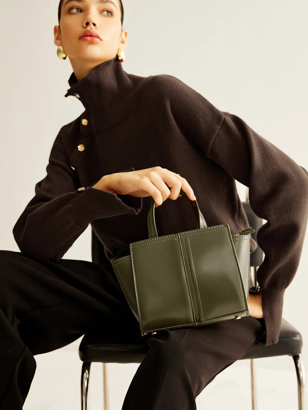Sale Vintage Two Way Zipper Handbag Bags|Accessories