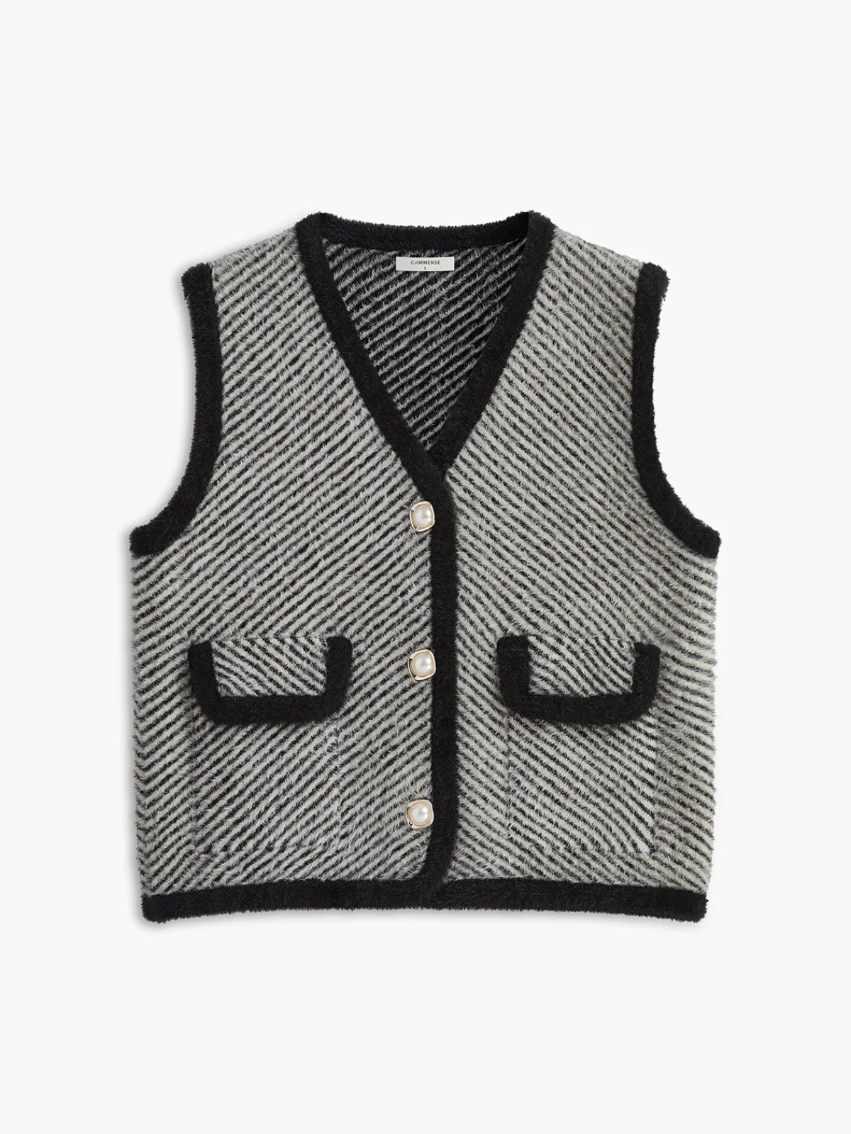 Best Vintage V-Neck Metal Button Sweater Vest Sweater Vests|Sweaters & Cardigans