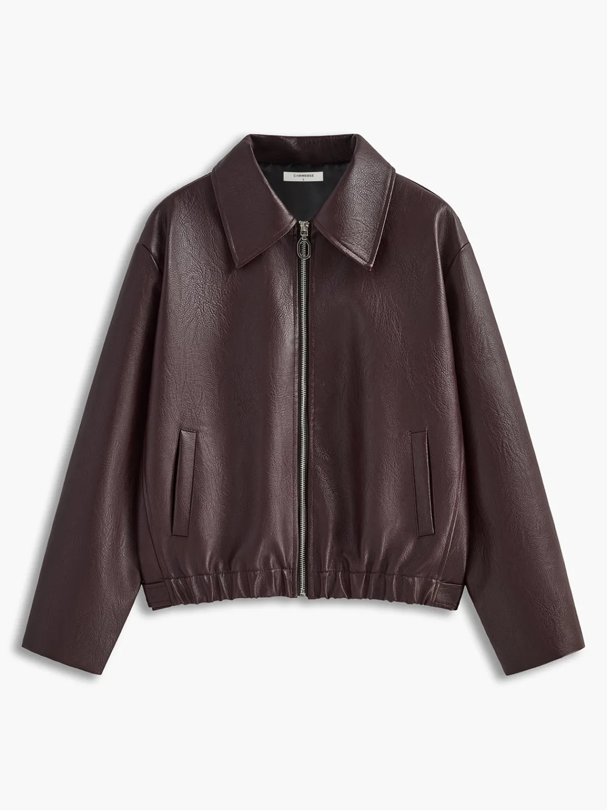 Clearance Vintage Zipper Faux Leather Jacket Outerwear|Jackets