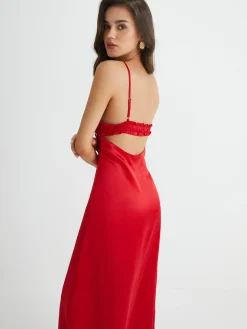 Sale V-Neck Backless Tie Front Long Dress Cocktail & Party Dresses|Summer Dresses