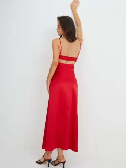 Sale V-Neck Backless Tie Front Long Dress Cocktail & Party Dresses|Summer Dresses
