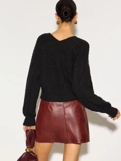 Discount V-Neck Bow Front Twist Cardigan Knitwear|Tops