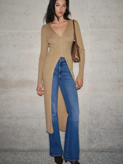 Clearance V-Neck Breasted Long Cardigan Cardigans|Sweaters & Cardigans