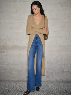 Clearance V-Neck Breasted Long Cardigan Cardigans|Sweaters & Cardigans