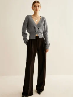 Best V-Neck Button Cinched Cardigan Cardigans|Sweaters & Cardigans