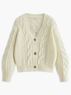 Best V-Neck Button Mechanism Cable Cardigan Cardigans|Sweaters & Cardigans