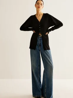 Hot V-Neck Button Slit Cardigan Cardigans|Sweaters & Cardigans