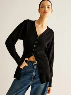 Hot V-Neck Button Slit Cardigan Cardigans|Sweaters & Cardigans