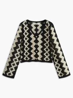 Online V-Neck Chevron Breasted Cardigan Knitwear|Tops