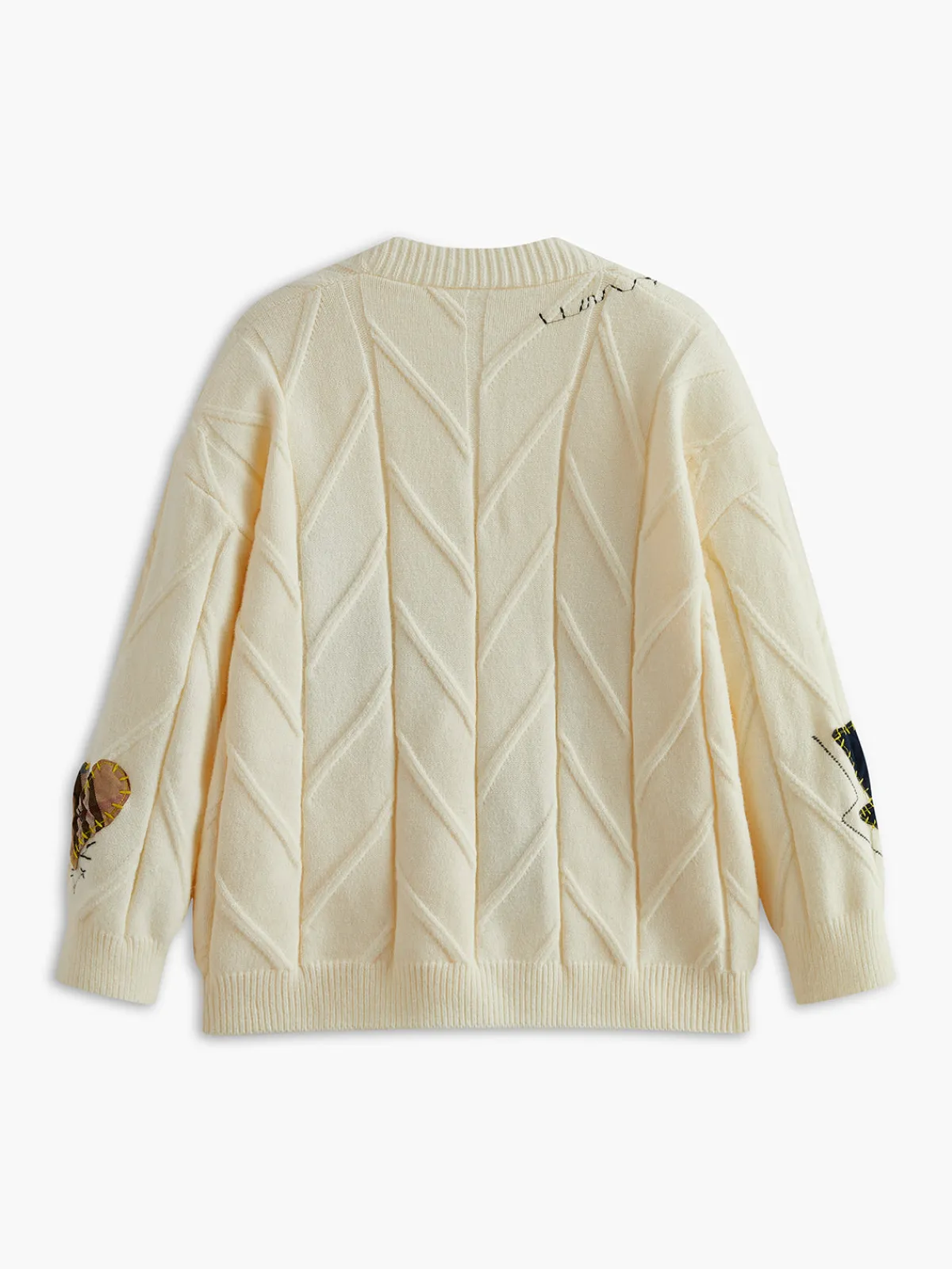 V-Neck Colorful-Button Cable Cardigan Knitwear|Tops
