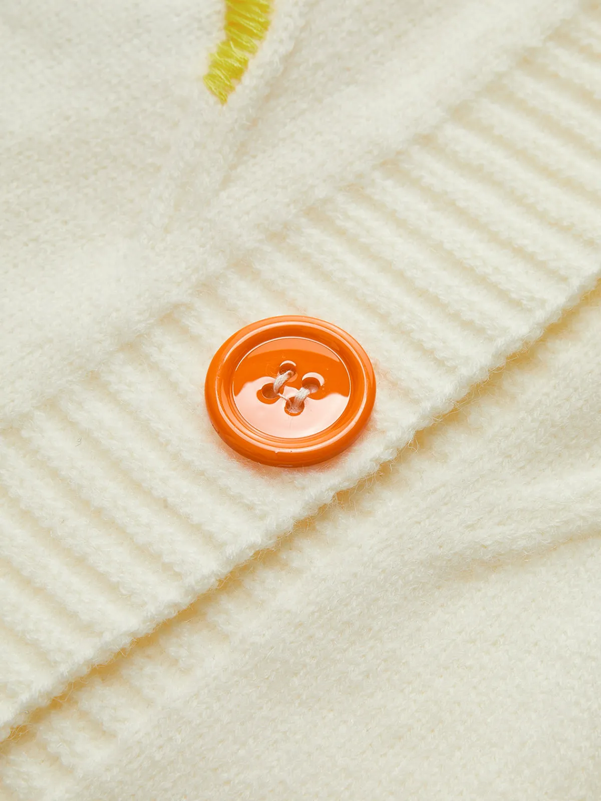 V-Neck Colorful-Button Cable Cardigan Knitwear|Tops