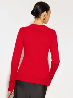 Best V-Neck 3D Flower Skinny Knit Top Knitwear|Tops