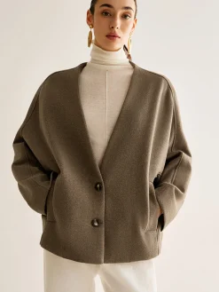 Clearance V-Neck Loose Warm Jacket Outerwear|Jackets