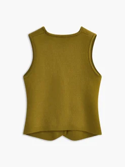Discount V-Neck Metal-Breasted Jersey Vest Vests|Outerwear