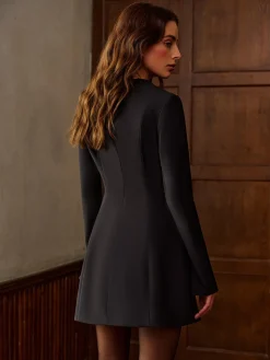 New V-Neck Piping Short Dress Dresses