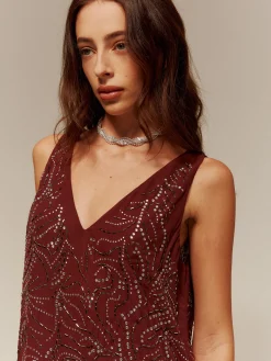 Hot V-Neck  Rhinestone Split Tank Dress Cocktail & Party Dresses|Summer Dresses