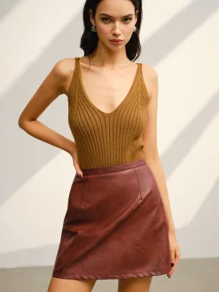 Sale V-Neck Ribbed Sweater Co-ords Sweater Tops|Sweaters & Cardigans