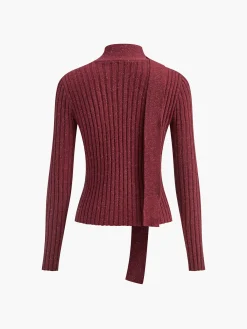 Sale V-Neck Ribbon Sweater Sweater Tops|Sweaters & Cardigans