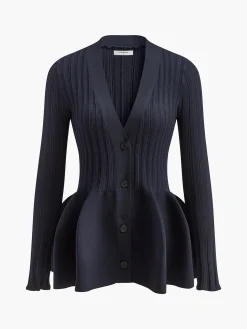 Online V-Neck Ruffle Button Cardigan Knitwear|Tops